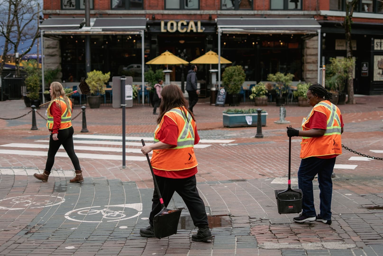 Mission Possible associates street cleaning in Vancouver's Downtown Area. 