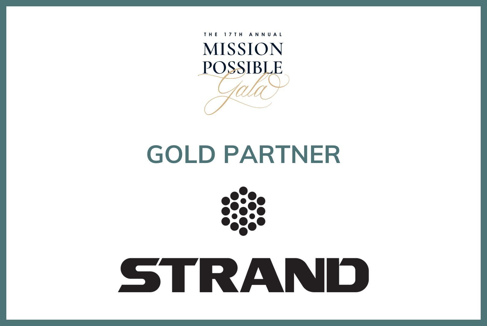 Strand is a 17th Annual Mission Possible Gala Gold Partner